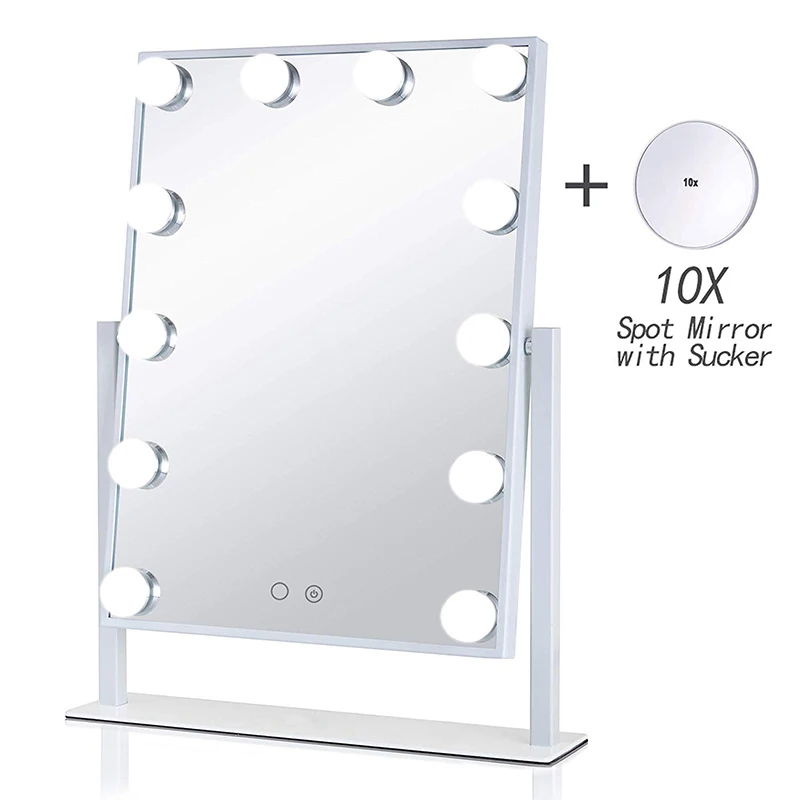 Beauty Makeup Mirror with Lights 12 LED Bulbs Vanity Touch Control Adjustable Brightness Beauty Sal
