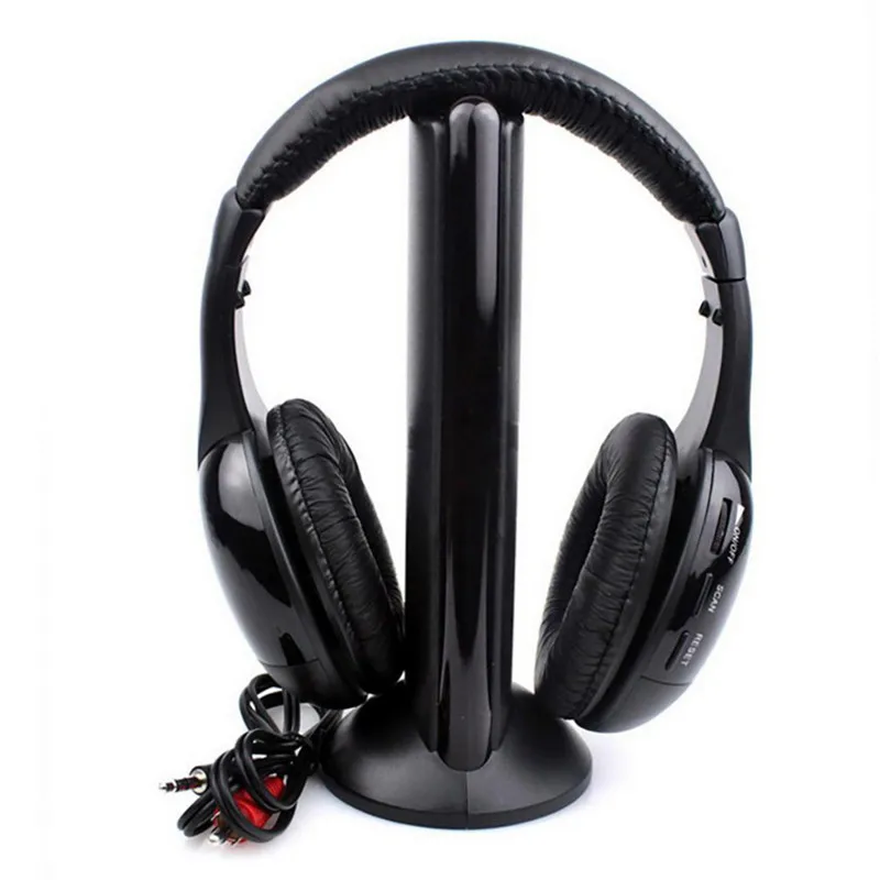 Беспроводные наушники 5 в 1 с подставкой FM-радио MP3 MP4 | Электроника
