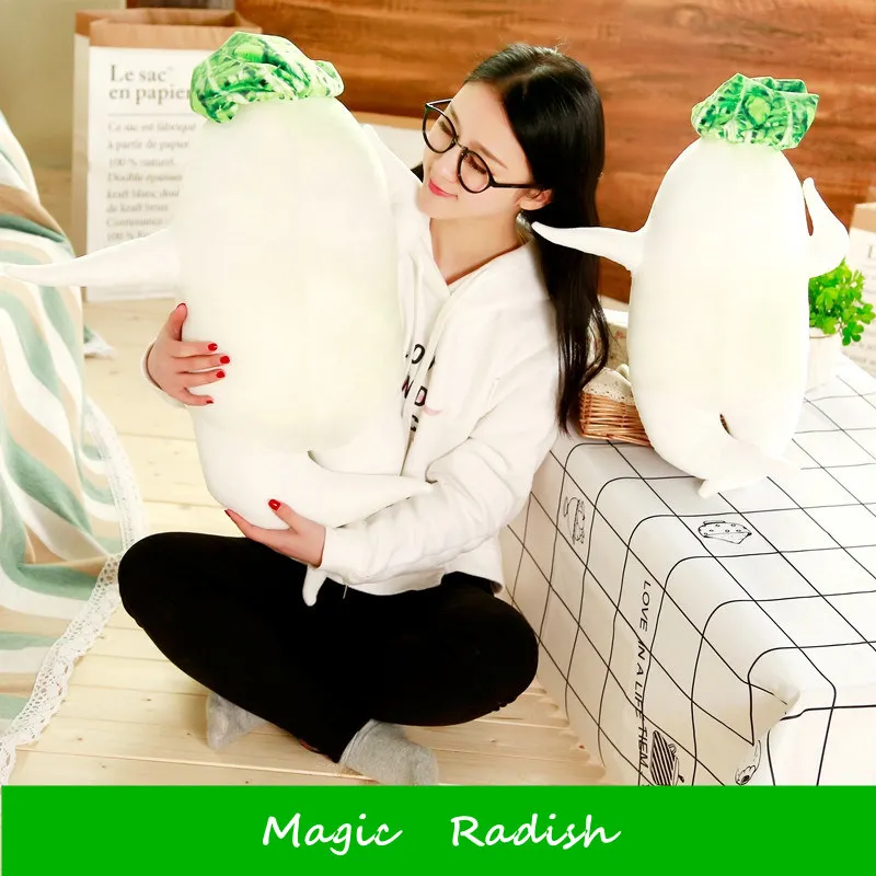 80cm Japan Large Root Jun Funny Sexy white radish plush Cushion Pillow Sleeping Plush toy for children girlfriend Christmas gift