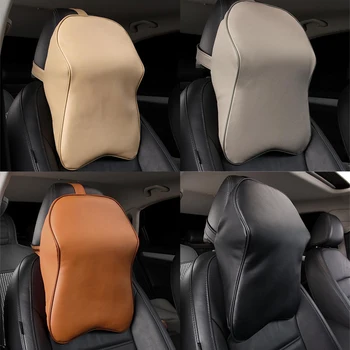 

1Pcs Leath Memory Foam Cotton Car Pillow Nursing Neck Headrest Protection of the Cervical Spine to Adjust The Sitting Position