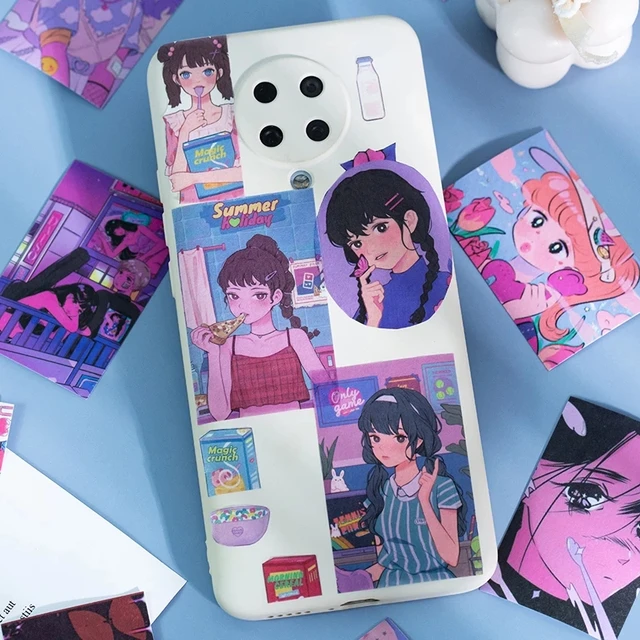 50Db/Pack Aranyos Vintage Romantikus Lány Rajzfilmek Anime Dekoráció Matricák Esztétika Napló Scrapbooking Kawaii Levélpapír Iskola - Image 5