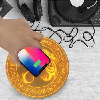 

Magic Array Wireless Charger Pad 5 W 10W Qi Fast Wireless Charging Light Up Wireless Charger for iPhone 7 8 Plus X XR Xs Max