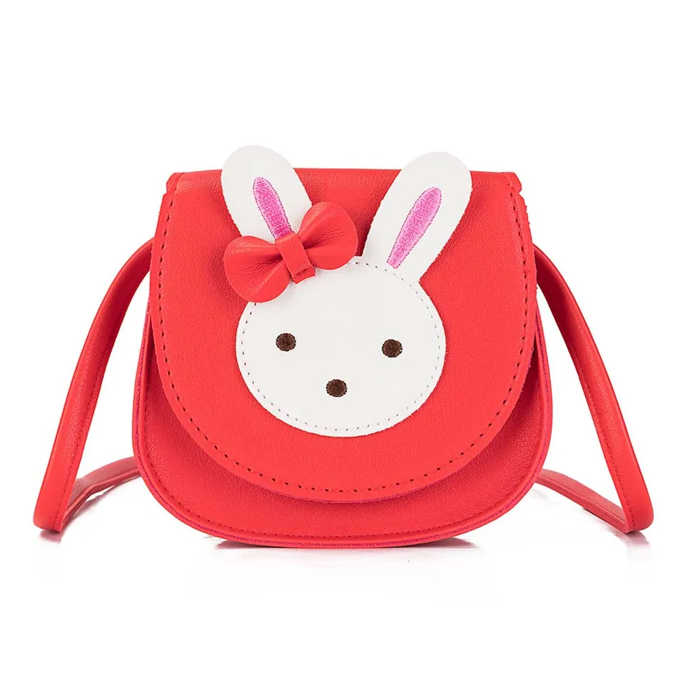 Сумка для монетного кошелька, Детский кошелек, маленькая сумка для монет, милый кролик, Детская сумка для денег, Детская сумка на плечо, кошелек для мелочи - Цвет: red
