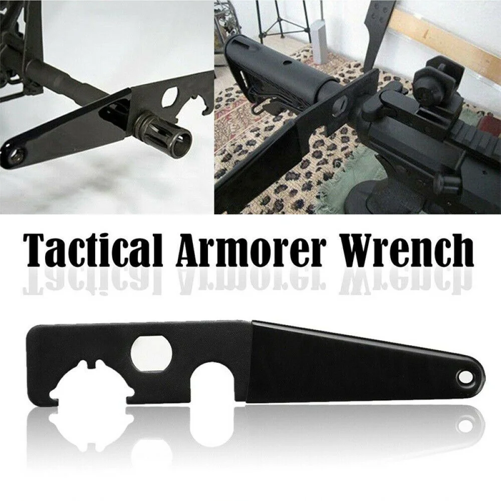

All-steel AR15 Wrench High Hardness Black Wrench Tools Castle Nut A1/A2 Hot Multifunctional Tactical Wrench 20.8 x 3.8 x 0.25cm