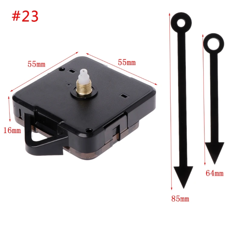 42 Styles Silent Large Wall Clock Quartz Clock Movement Mechanism Hands Wall Repair Tool Parts Silent Kit Set DIY Black Pointer