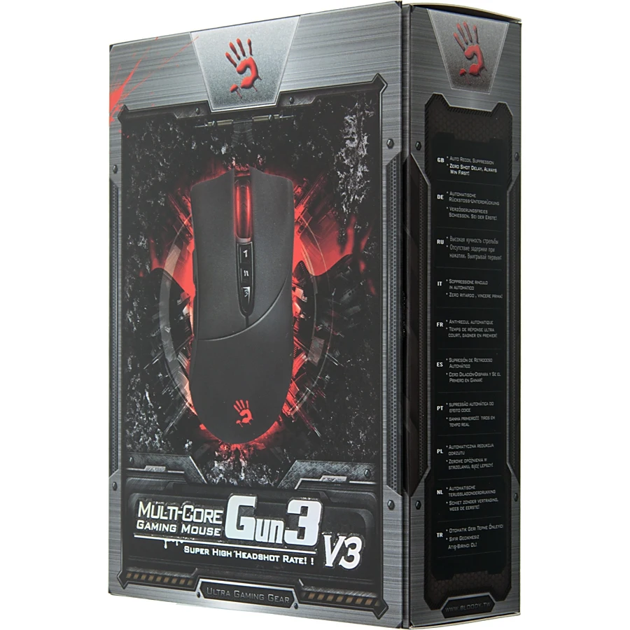 Мышь A4 Bloody V3 черный оптическая(3200dpi) USB(8but