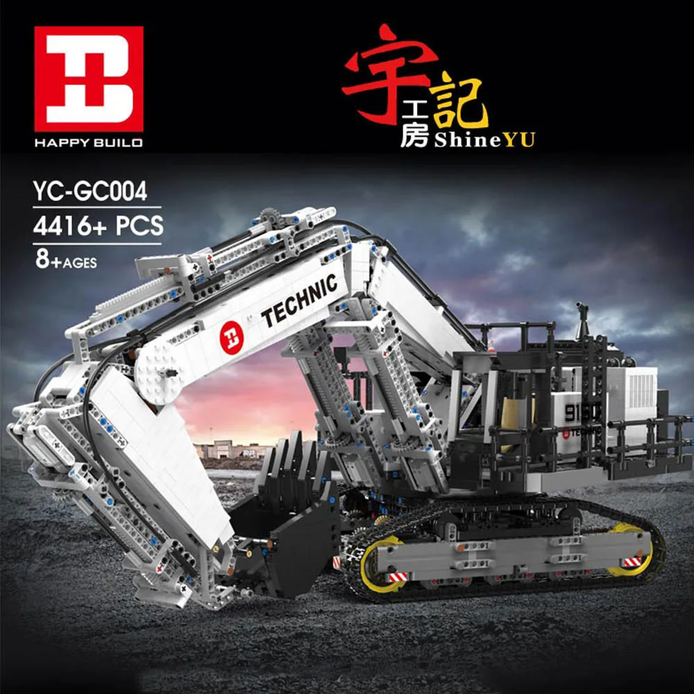 DHL MOC Technic моторизованный автомобиль совместимый с 42100 либтрарами R 9800 экскаватор