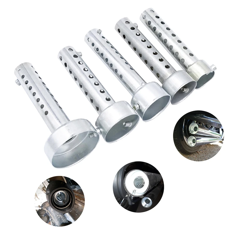 Universal Motorcycle Silver Exhaust Silencer DB Killer Muffler Baffle Insert Silver Noise Sound Eliminator 140X35/42/45/48/60MM