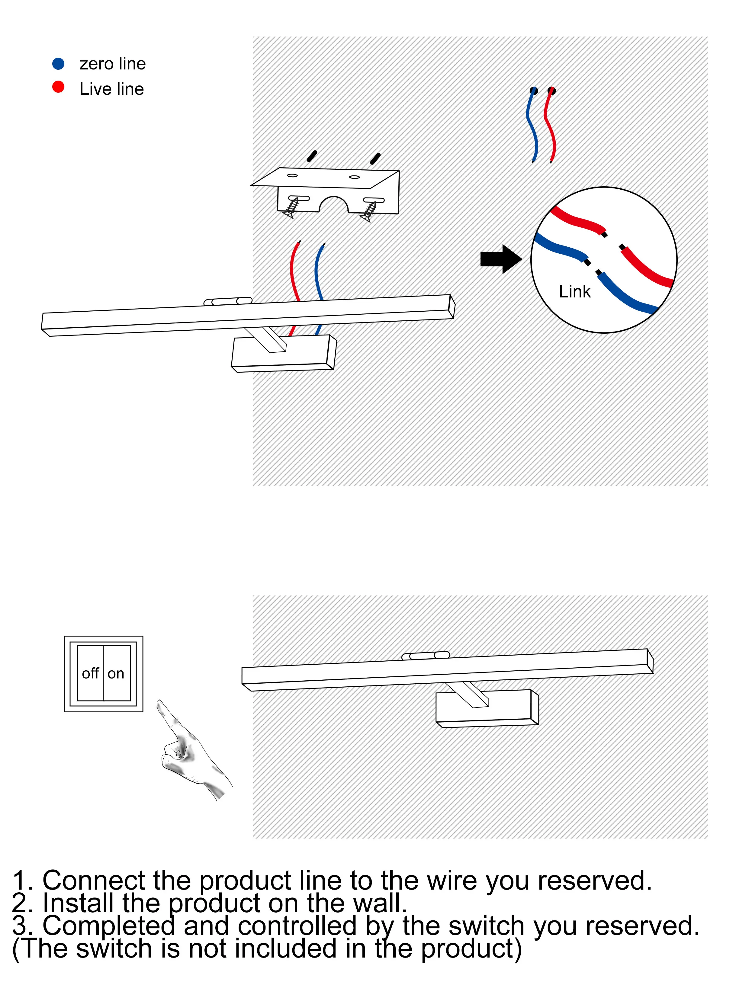 foyer sala estar quarto arandela iluminação