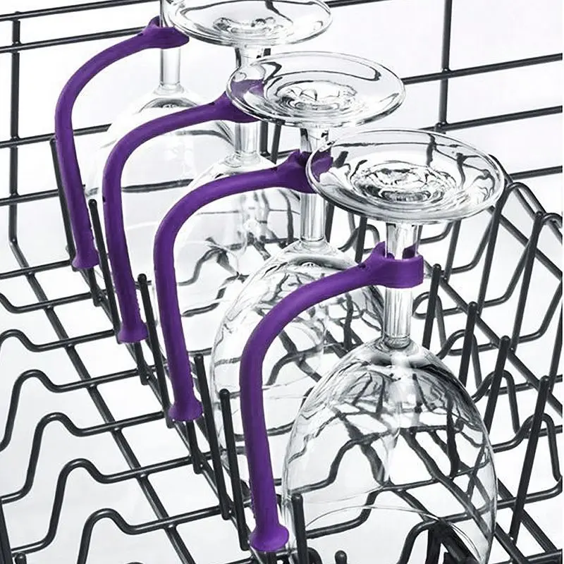 Stemware saver Гибкая посудомоечная машина набор из 4 для бокалов для вина стеклянная посуда фиксированная