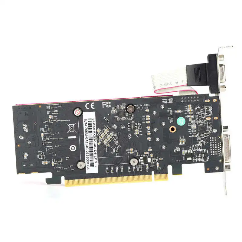 Graphics Card with VGA HDMI DV1 Output Interface Card with VR Experience Surround Multi-Screen Display Effect Card Low GPU Consumption RX550-4G D5 LP XL 128Bit 
