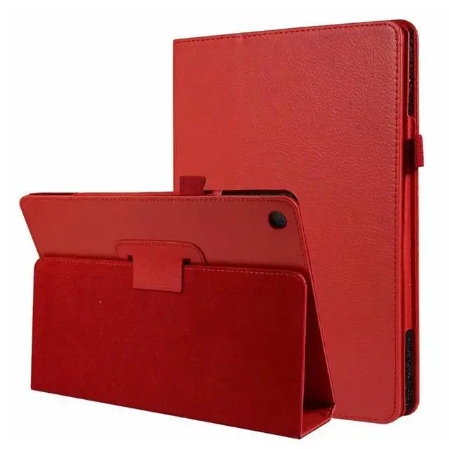 Красный Чехол для планшета huawei MediaPad M5 lite, T5 10, 10,1 дюймов, Honor Smart Cover, флип-чехол с подставкой, чехол HDL-W09, 8,0 из искусственной кожи, для сна - Цвет: Красный