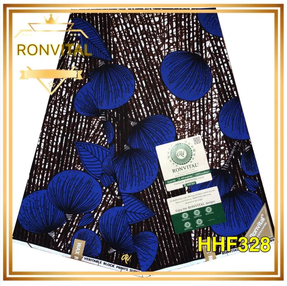 HHF328 Женское платье DIY ткань восковая ткань RONVITAL восковая Ткань Высокое качество хлопок Материал DIY ткани 6 ярдов/партия - Цвет: HHF328