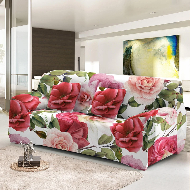 Nieuwe aankomst vertaling onszelf Rose Bloemen Stofdicht Sofa Cover Stretch Hoek Bank Dekt 1/2/3/4 Zits  Wasbare Hoezen Voor woonkamer Decor|Bank beschermhoes| - AliExpress