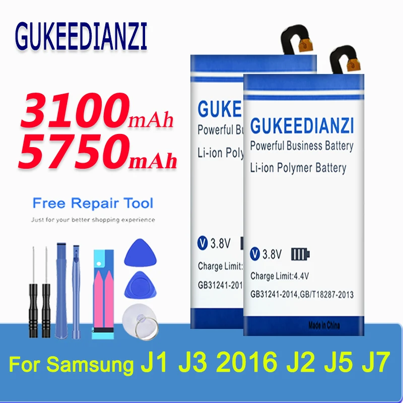 Аккумулятор GUKEEDIANZI для Samsung Galaxy J3 pro 2017 J1 2016 J2 J5 J7 A720 G530 J120F J100 C3606 J510F J530 J700 J730F |