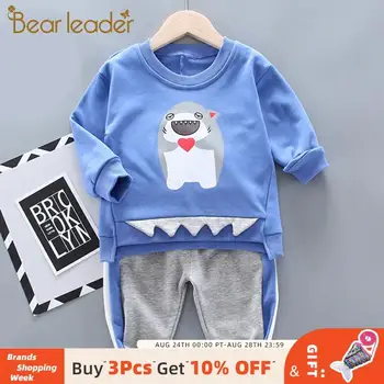 

Bear Leader Kids Boys Long Sleeve Thin Autumn Cllothing Sets 2PCS Cartoon Patten Pullover Tops+ Patchwork Pants Children Suits