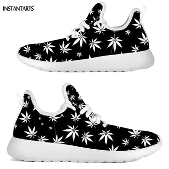 

INSTANTARTS 3D Weed Leaves/Maple Leaf Print Woman Man Running Shoes Spring/Autunm Athletic Trainer Sneakers Breathable Gym Shoes