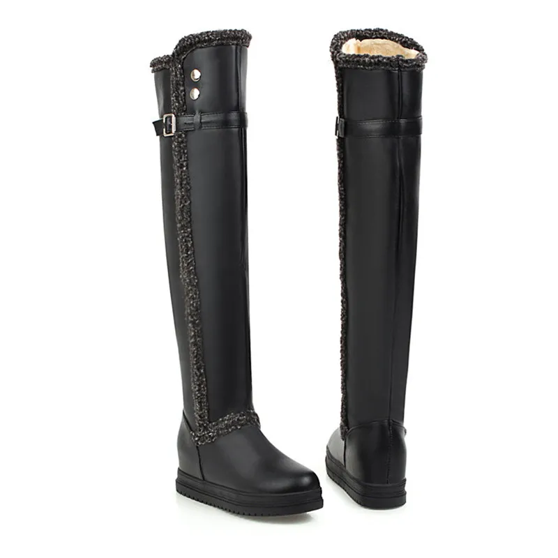 

Large Size Over The Knee High Boots Warm White Long Boots Women Winter Shoes With Fur Plush Snow Boots Woman