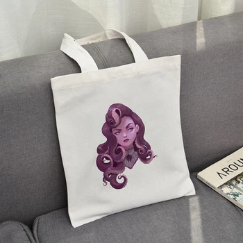 

Women Reusable Canvas Shoulder Bags Multi-purpose Handbags Large Capacity Solid Color Shopping Bags Woman Personality Anime
