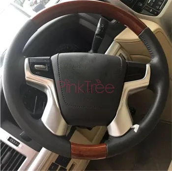 

For Toyota Land Cuiser 200 2016 Chrome Car Interior ABS Steering Wheel Decoration Trims Car Styling Penals Accessories