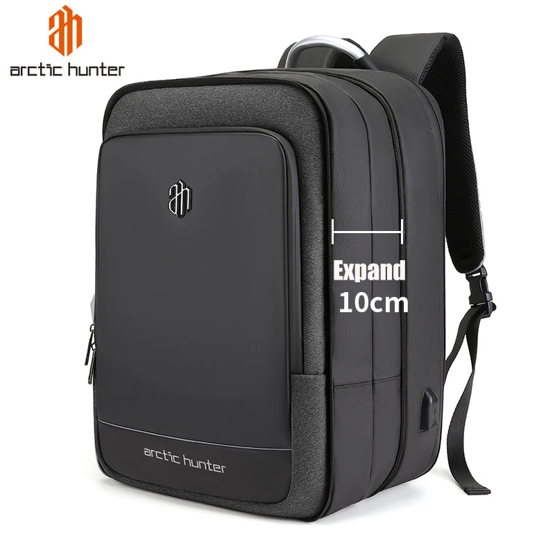 

ARCTIC HUNTER Expandable Mens 17 inch Laptop Backpack Male USB Charging Large Capacity Waterproof Backpack Travel Bag Mochila