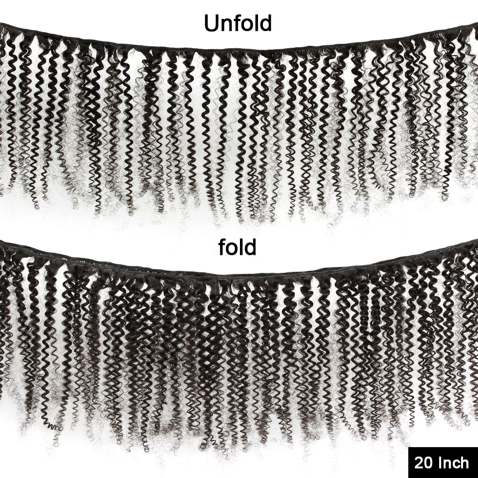 YVONNE Kinky Curly Virgin Brazilian Hair Weave 4A 4B Unprocessed Human Hair Bundles Natural Color 2