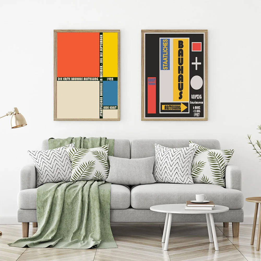 

Abstract Bauhaus Exhibition Poster And Print Canvas Painting Wall Art Picture Modern Minimalist Living Room Home Decor No Frame
