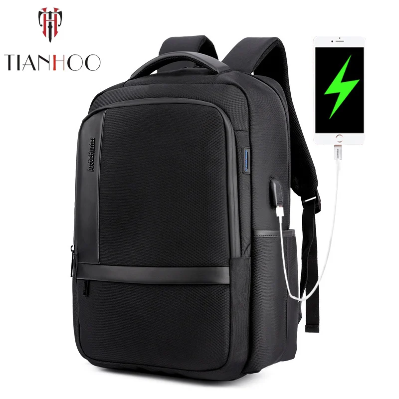 

TIANHOO High Quality Men's Oxford Cloth Computer Bag USB Charging Backpack Outdoor Backpacks
