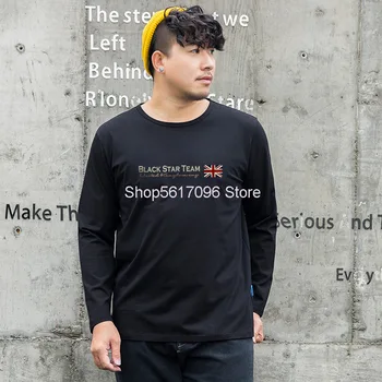 

Autumn Big Size Length Sleeve T Shirt Men English Letters T Men Loose Plus Fat Plus Size Tide