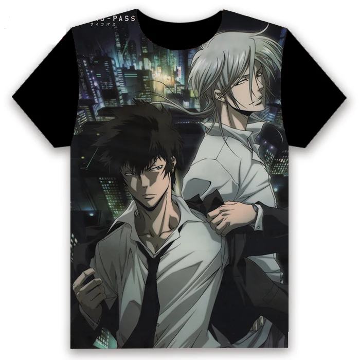 Модная футболка аниме Psycho-Pass Kougami Shin'ya Tsunemori, топы с короткими рукавами для косплея, повседневная черная футболка унисекс, летняя забавная футболка - Цвет: 24
