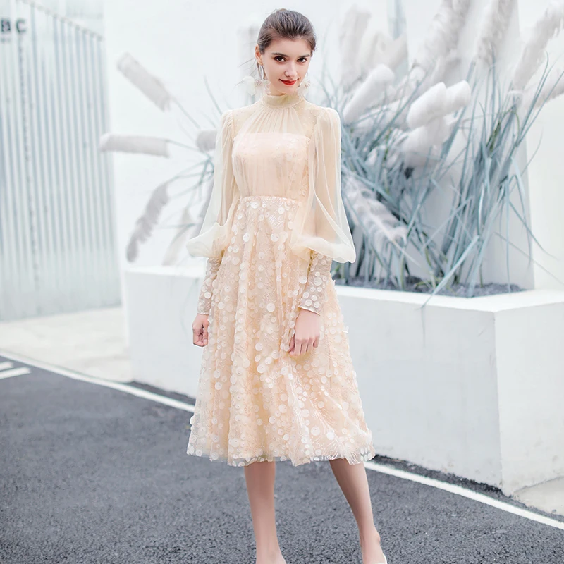 turtleneck prom dress