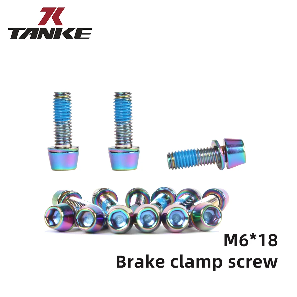 

6-PCS TANKE Brake Clamp Screw M6*18 for Bicycle MTB Boad Bike Baliper Bolt with Basher Bcrew