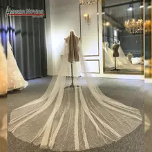 Жемчужные свадебные вуали Новая роскошная Длинная фата невесты 3*4 размера, без гребня