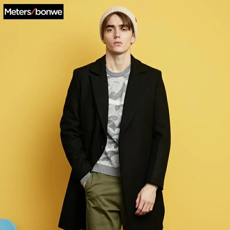 Metersbonwe Winter Woolen Jacket Men's High-quality Wool Coat Casual Business wool coat Men's Trench Coat Metersbonwe Winter Woolen Jacket Men's High-quality Wool Coat Casual Business wool coat Men's Trench Coat