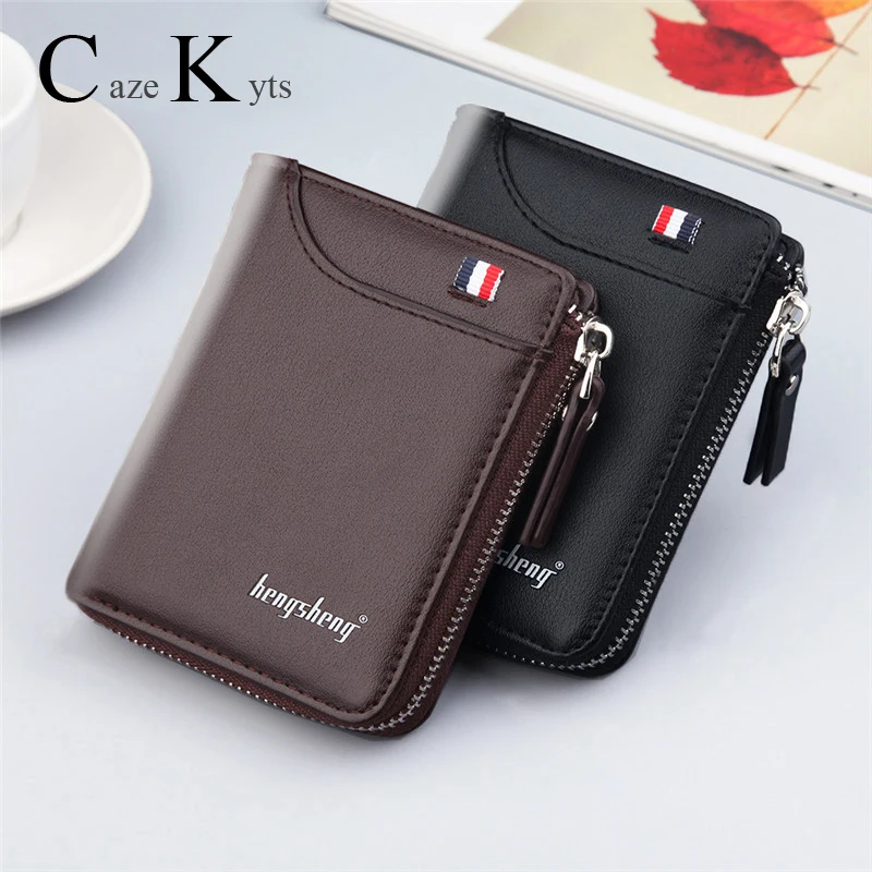 New Men's Genuine Leather Short Wallet Fashion Luxury Brand Coin Purse Driver's License Bag Purse For Men card Mini Wallet