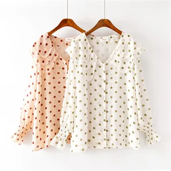 

Plus Fat Increase Code 210 Jin Fat Mm202020 Season Slim Wave Point Doll Collar Shirt 112