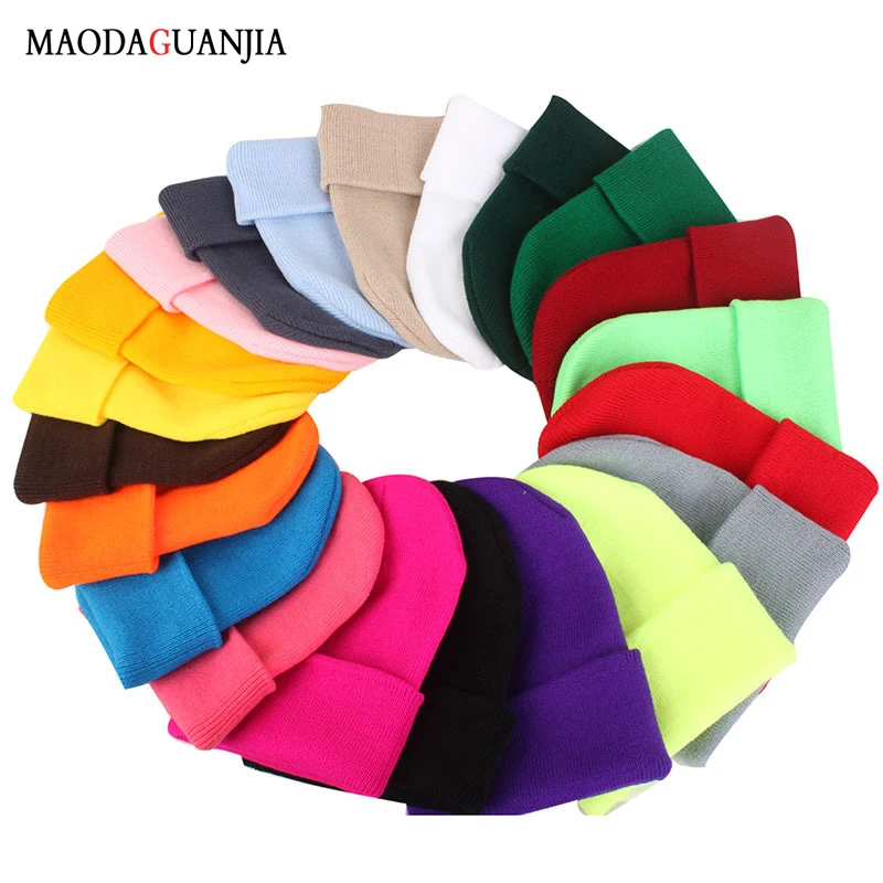 

New Winter Hats for Men and women Beanies Knitted Solid Cute Hat Autumn Female Beanie Caps Warmer Bonnet Ladies Casual Cap 2020