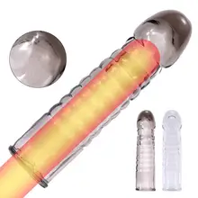 Презервативы для увеличения пениса, мужские презервативы для увеличения большого пениса, многоразовые презервативы для увеличения пениса, взрослые секс-игрушки для мужчин