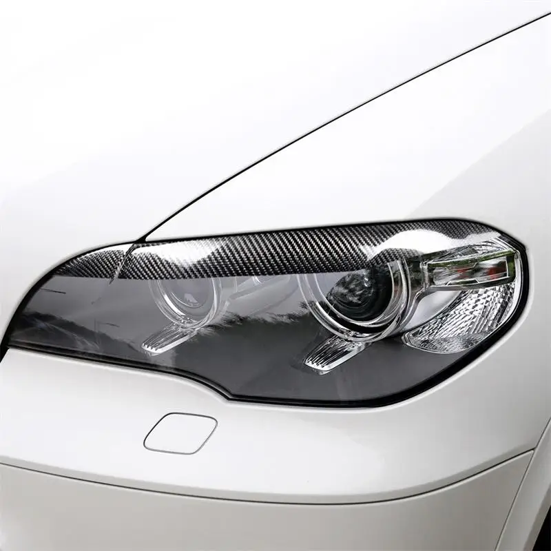 

Carbon fiber Front Car headlights Decorative lamp eyebrow For BMW X5 E70 2010-2012