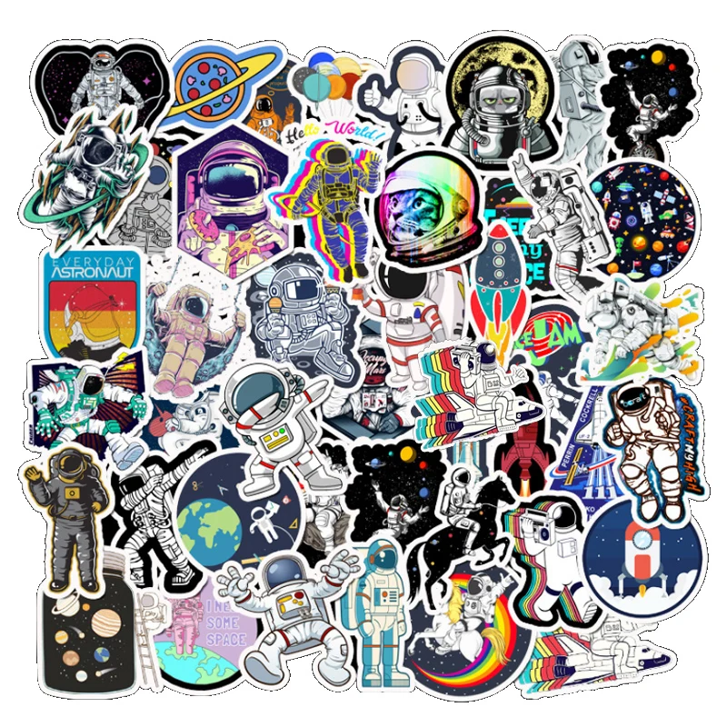 50Pcs Outer Space Astronaut Stickers For Suitcase Skateboard Laptop Luggage Fridge font b Phone b font
