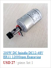 200 Вт Шпиндельный мотор DC12-48V ER11 ER16 12000 об/мин кВт шпиндель фрезерный станок с ЧПУ Шпиндельный мотор с ЧПУ