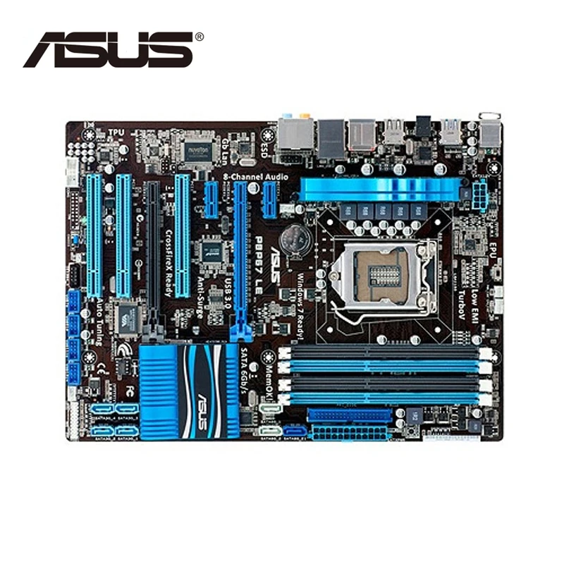 LGA 1155 для ASUS P8P67 LE Оригинальное P8 P67 32nm материнская плата по стандарту ATX DDR3 USB3.0 32 Гб