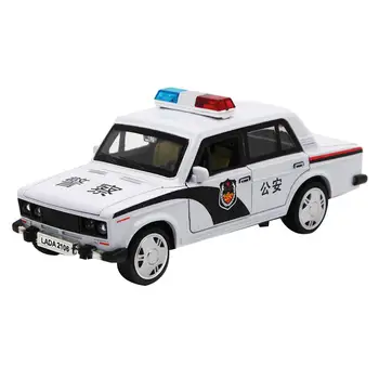 

1/32 Diecast Police Car Pull back Model with Light Sound Kids Toy Collectible Intelligence Developmental Toys kids birthdaygift