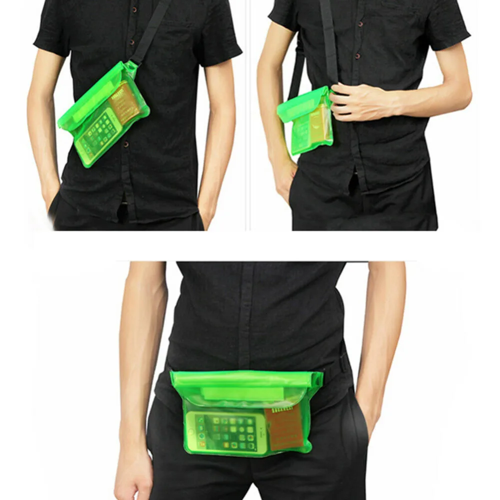 PVC Clear Waterproof Waist Pack Bum Belt Bag Travel Hip Pouch Fanny Phone Bag CA