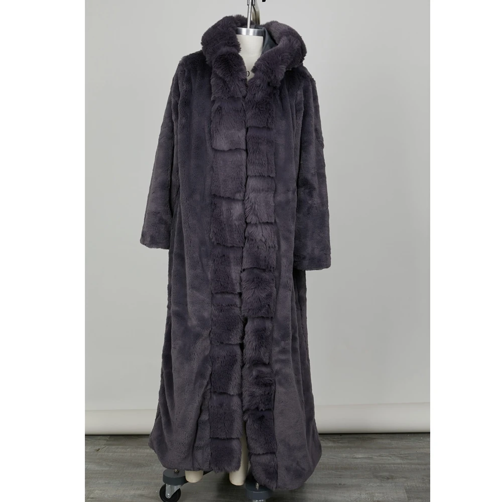 Lugentolo Long Faux Fur Coat Women Plus Size 2020