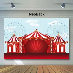 NeoBack цирк день рождения фон красный шатер карнавал фотографии фоны колесо обозрения дети день рождения, вечеринка, фото фон
