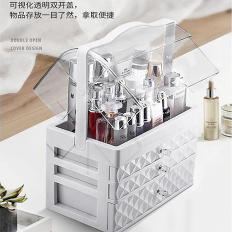 Makeup Case Jewelry Cosmetic Storage Drawer Save Space Large Desktop Beauty Makeup Organizer Skin Care Storage Drawer Makeup Organizers for women