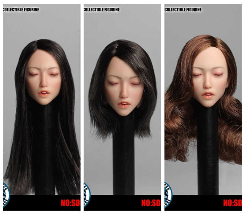 1/6 Asian Female Head Sculpt Brown Hair For 12" PHICEN Hot Toys Figure ❶USA❶ 