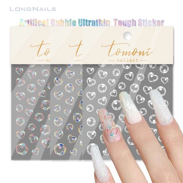 1pcs 3D luminous nail stickers and decals love heart aurora star