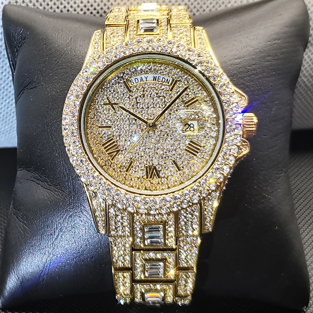 Quartz Men's Watch Full Diamond Top 